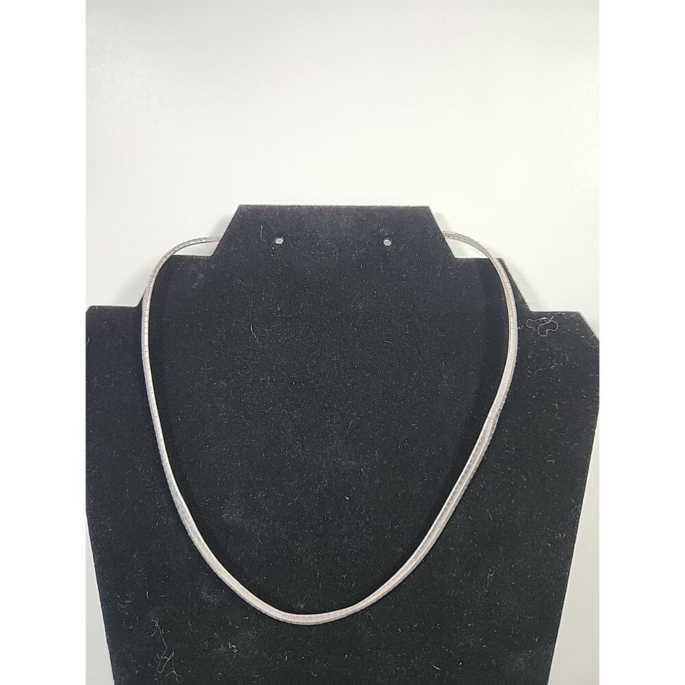 Vtg HAN ITALY Sterling Silver 925 Omega Box Chain Choker Necklace 17"